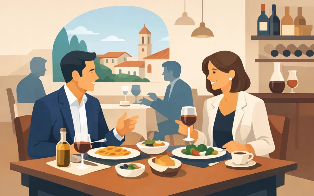 Business lunch in osteria a confronto